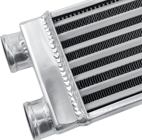Universal Aluminum Intercooler 26.3''x7''x3.3" Same Side Mount Intercooler 2'' Inlet and Outlet One Side Universal Aluminum Turbo Intercoolers Replacement for Turbo Charger System in Kuwait