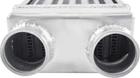 Universal Aluminum Intercooler 26.3''x7''x3.3" Same Side Mount Intercooler 2'' Inlet and Outlet One Side Universal Aluminum Turbo Intercoolers Replacement for Turbo Charger System in Kuwait