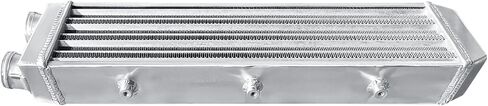 Universal Aluminum Intercooler 26.3''x7''x3.3" Same Side Mount Intercooler 2'' Inlet and Outlet One Side Universal Aluminum Turbo Intercoolers Replacement for Turbo Charger System in Kuwait