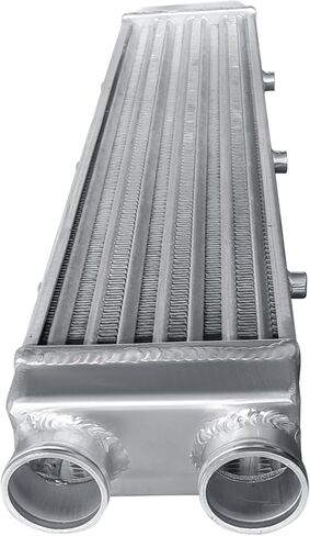Universal Aluminum Intercooler 26.3''x7''x3.3" Same Side Mount Intercooler 2'' Inlet and Outlet One Side Universal Aluminum Turbo Intercoolers Replacement for Turbo Charger System in Kuwait