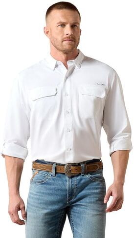 ARIAT Men's Venttek Outbound Classic Fit Shirt White in Saudi Arabia