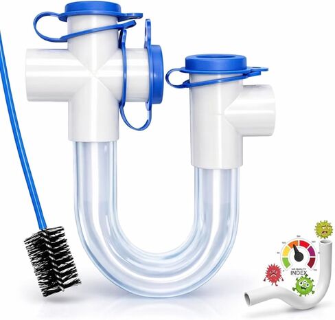 Clear Condensate Trap 3/4 SCH40 With Cleaning Brush, Next Level PVC U Trap With Easy Clean Ports Essential Component To Ensure Optimal Performance Of Your HVAC System. ECWB (10) in Kuwait