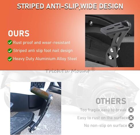 مسند للقدمين من الألومنيوم وقابل للتعديل على الطرق السريعة يناسب 2010-2019 Can-Am Spyder RT مع لوح أرضية المصنع، أسود in Kuwait