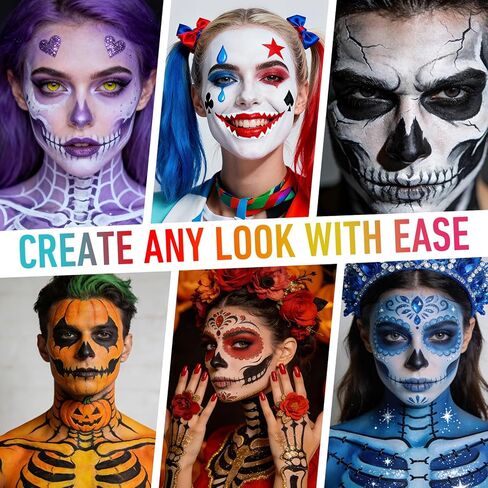 لوحة رسم للوجه والجسم مكونة من 15 لونًا، طلاء وجه زيتي قابل للغسل للنساء والكبار، مكياج احترافي لمكياج أزياء SFX، وحفلات الهالوين التنكرية، وديكورات المهرجانات (1.32 أونصة) in Kuwait