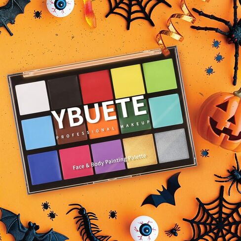 لوحة رسم للوجه والجسم مكونة من 15 لونًا، طلاء وجه زيتي قابل للغسل للنساء والكبار، مكياج احترافي لمكياج أزياء SFX، وحفلات الهالوين التنكرية، وديكورات المهرجانات (1.32 أونصة) in Kuwait