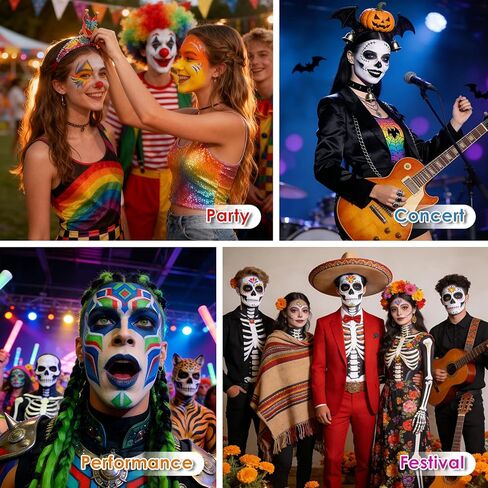 لوحة رسم للوجه والجسم مكونة من 15 لونًا، طلاء وجه زيتي قابل للغسل للنساء والكبار، مكياج احترافي لمكياج أزياء SFX، وحفلات الهالوين التنكرية، وديكورات المهرجانات (1.32 أونصة) in Kuwait