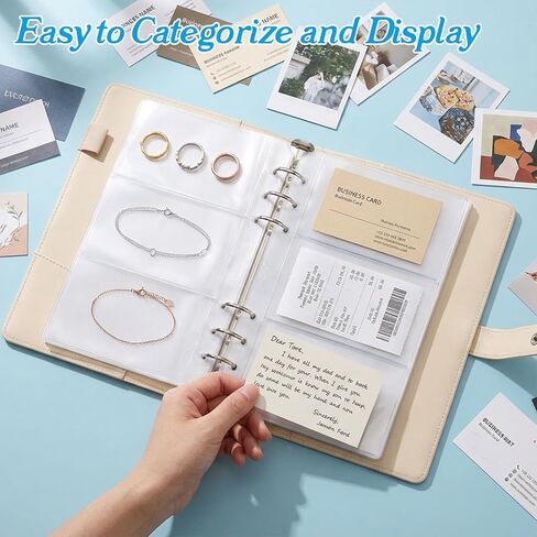10 Pack A6 Binder Pockets Multi-Compartment Clear A6 Binder Inserts 6 Hole Zipper Folders Sleeves PVC Cash Envelopes Waterproof Document Pouch Card Loose Leaf Bags Divided for Budgeting Planner in Saudi Arabia