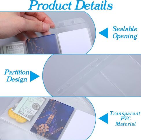 10 Pack A6 Binder Pockets Multi-Compartment Clear A6 Binder Inserts 6 Hole Zipper Folders Sleeves PVC Cash Envelopes Waterproof Document Pouch Card Loose Leaf Bags Divided for Budgeting Planner in Saudi Arabia