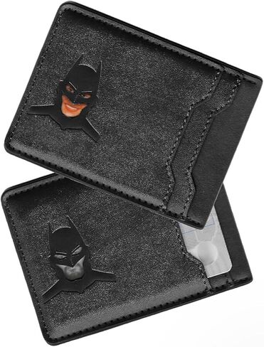 Leather Hero ID Wallet for Men and Woman - Stylish Superhero Design, Durable Bifold Wallet with Multiple Card Slots, Cash Compartment, and Iconic Logo - Gift for All (Batmen) in Saudi Arabia
