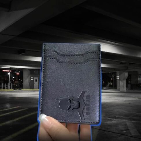 Leather Hero ID Wallet for Men and Woman - Stylish Superhero Design, Durable Bifold Wallet with Multiple Card Slots, Cash Compartment, and Iconic Logo - Gift for All (Batmen) in Saudi Arabia