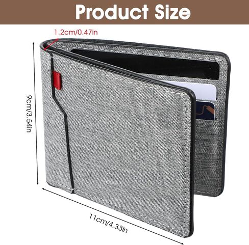 Mens Slim Canvas Wallet, Small Bifold Fabric Wallet for Men and Teen Boys Portable Credit Card Wallet Minimalist Credit Card Holder for Work in Saudi Arabia