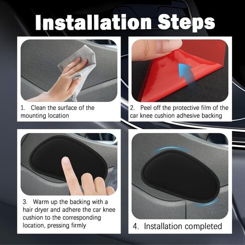 2PCS Ice Silk Car Knee Cushion,Breathable Car Arm Rest Cushion for Door Relieves Knee and Elbow Fatigue,Soft & Flexible Cars Door Armrest Pad with Thickened Adhesive Backing in Saudi Arabia
