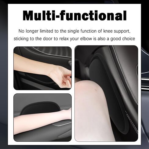 2PCS Ice Silk Car Knee Cushion,Breathable Car Arm Rest Cushion for Door Relieves Knee and Elbow Fatigue,Soft & Flexible Cars Door Armrest Pad with Thickened Adhesive Backing in Saudi Arabia