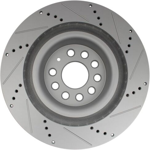 مجموعة دوارات الفرامل الخلفية TRQ G مطلية بفتحات تهوية ومثقوبة متوافقة مع 2016-2021 Tesla S 2016-2021 X in Saudi Arabia