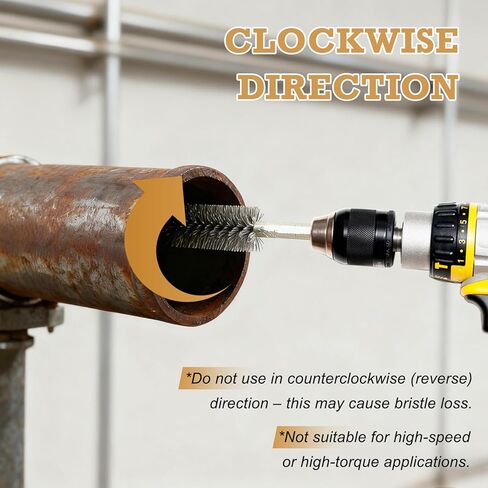 DUSCS 20-Piece Wire Bore Brush Set – 1/4" Hex Shank Stainless Steel, Brass & Nylon Bore Brushes for Drill, 8-19mm Tube Cleaning Brushes with Extension Bar & Handle in Kuwait