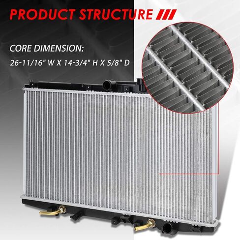 Auto Dynasty Radiator Compatible with 1998-2002 Honda Accord 2.3L at, DPI 2148 Factory Style 1-Row Cooling Radiator, Aluminum Core in Saudi Arabia