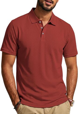 قمصان بولو رجالية بأكمام قصيرة، قمصان جولف كاجوال للرجال، للعمل والسفر والارتداء اليومي في الهواء الطلق in Kuwait