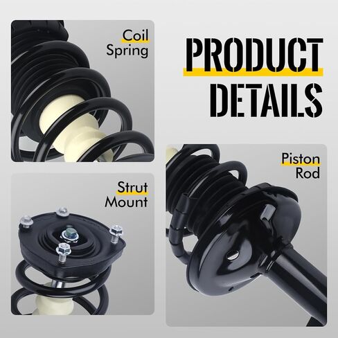 KUSATEC 171954 171953 Rear Pair Complete Struts Shock Absorber fit for 1998-2002 Chevy Prizm, 1993-1997 Geo Prizm, 1993-2002 Toyota Corolla; Left/Right Struts with Coil Spring Assemblies in Saudi Arabia