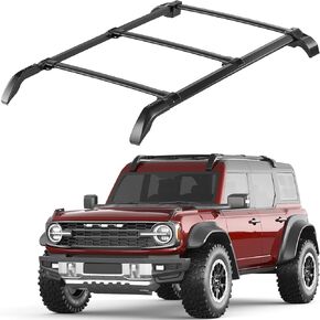 قضبان متقاطعة لرف السقف 5 قطع متوافقة مع Ford Bronco 2021 2022 2023 2024، الجزء العلوي الصلب ببابين و4 أبواب (ليس لرابتور، 4 أبواب 2.7 لتر Badlands)، قضبان متقاطعة من الألومنيوم على السطح حامل أمتعة البضائع in Kuwait