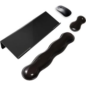 Acrylic Computer Keyboard Stand with Gel Cloud Wrist Rest Keyboard Riser with Comfortable Clear Silicone Mouse Wrist Pad Ergonomic Tilted Transparent Keyboard Holder for Desktop Office Hot Pink in Saudi Arabia