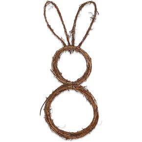 إكليل أرنب عيد الفصح من فلوير، إكليل من العنب الربيعي مصنوع يدويًا على شكل أرنب مع أضواء LED وزخارف إكليل أرنب على شكل نجمة للباب الأمامي ديكور حديقة المنزل، بني in Kuwait