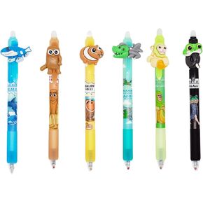 6PCS Italian Brainrot Erasable Pens, Cute Animal Ball Point Pens 0.5mm Blue Party Favors for Kids, Back to School Supplies Fun Stationary Pen Gifts for Birthday in Kuwait
