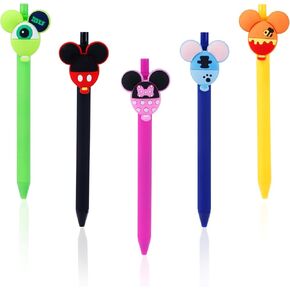 5PCS Cartoon Ballpoint Pens Set Cute Mouse Head Character Ears Pens Kids Adults Office Desk Stationary Accessories,Gift for Teacher Student in Saudi Arabia