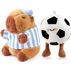 2PCS Capybara Plush Keychain, Cute Animal Stuffed Keychain for Backpacks, Soft Plush Pendant with Clothes Accessories in Saudi Arabia