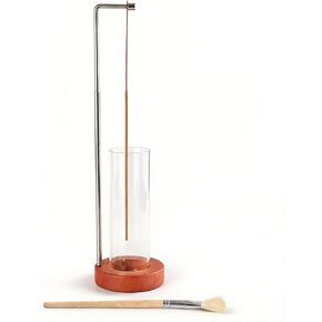 EMETE Wooden Incense Holder with Glass Ash Catcher, Retractable Vertical Incense Burner for Yoga Spa Room Decor, Mess-Free Ash Collector for Meditation, Home Office Decor in Saudi Arabia