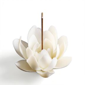 Incense Holder White Lotus Design Ceramic,1.77in Incense Holder for Sticks Zen Desk Altar Decor in Kuwait