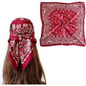 Hjiaruiky 1 قطعة وشاح الرأس الساتان الحرير مثل الشعر وشاح الرأس الأوشحة للنساء باندانا أشرطة رأس محفظة وشاح in Kuwait