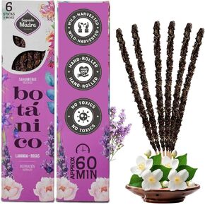 Roses Lavender Incense Sticks by Sagrada Madre - 6 Extra-Long Thick Rod with Lavender, Fruit Base & Natural Oil - Rose Incense Sticks for Relaxation, Good Fortune & Gratitude - 1 Hour Burn Time in Kuwait