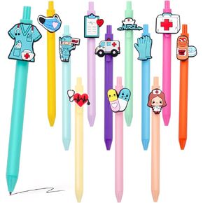 12 Pcs Cute Nurse Pens Set for Work, Funny Nurse Essential Accessories for CNA, RN, Medical Assistants & Nursing Students, Nurse Week Appreciation Gifts (Black Ink) in Kuwait