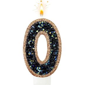 Minyu Iridescent Rhinestone Number Candles, Shimmering Sequins for Birthday Cake Decorations, Suitable for Birthdays, Anniversaries, Wedding Celebrations, and Dessert Table setups. (1, C) in Saudi Arabia