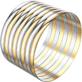 Linkidea Plus Size Bangle Bracelets Set for Women, Set of 8 Stainless Steel Extra Large Round Golden Bangles, 9.2 Inches (XL) in Kuwait
