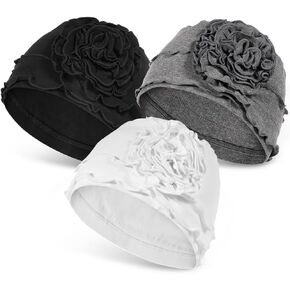 JarseHera 3PCS Cotton Chemo Headwear for Women Soft Cancer Caps Beanie for Hair Loss in Kuwait
