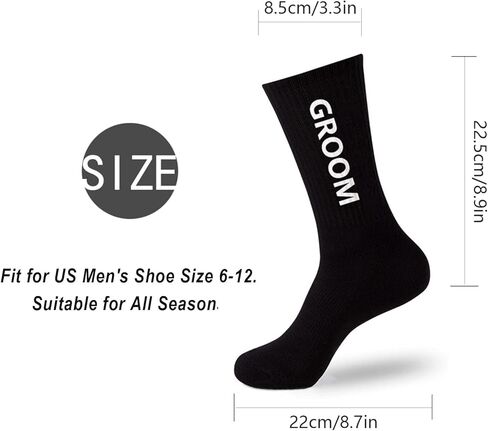 PartyGifts&beyond 7Packs Groomsmen Socks,Groom and Best Man Socks Perfect Groomsmen Proposal Gift for Bachelor Party(Bold，M) in Kuwait