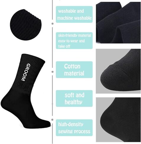 PartyGifts&beyond 7Packs Groomsmen Socks,Groom and Best Man Socks Perfect Groomsmen Proposal Gift for Bachelor Party(Bold，M) in Kuwait