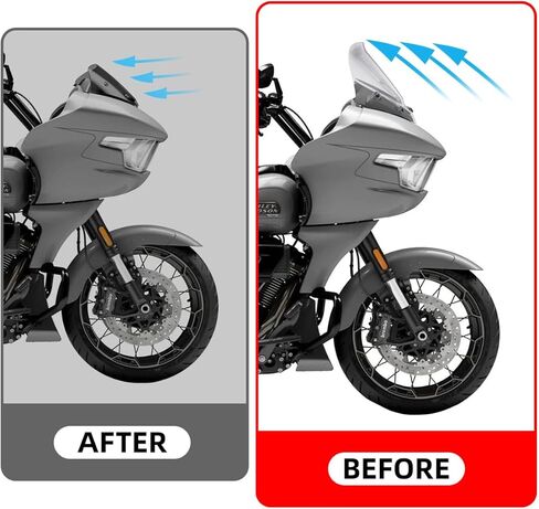 زجاج أمامي مموج مقاس 12 بوصة متوافق مع Harley CVO Road Glide FLTRXSE 2023 2024 2025 2026 CVO Road Glide ST FLTRXSTSE، Road Glide FLTRX 2023-2026 (شفاف) in Kuwait