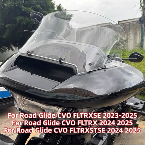 زجاج أمامي مموج مقاس 12 بوصة متوافق مع Harley CVO Road Glide FLTRXSE 2023 2024 2025 2026 CVO Road Glide ST FLTRXSTSE، Road Glide FLTRX 2023-2026 (شفاف) in Kuwait