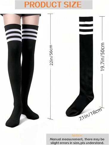 2Pairs Thigh High Socks Over Knee High Socks for Women Daily Sports Cosplay ﻿ in Saudi Arabia