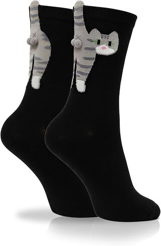 Cute cat balls socks, novelty fun animal socks cute fun white elephant gift for cat lovers in Kuwait