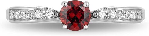 Jewelili مسحور ديزني غرامة مجوهرات فضة 1/10 Cttw الماس و 4 مللي متر جولة العقيق سنو وايت خاتم الموضة in Saudi Arabia