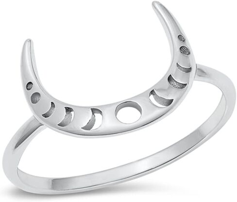 CloseoutWarehouse Sterling Silver Crescent Moon Phases Ring in Saudi Arabia