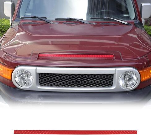 شريط زخرفي للغطاء الأمامي مناسب لسيارة Toyota FJ Cruiser 2007-2021، ملحقات شبكة مدخل الهواء لغطاء المحرك الأمامي، قطعة واحدة (فضي) in Saudi Arabia