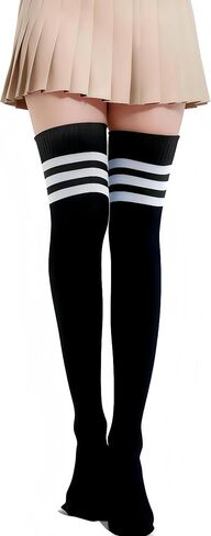 2Pairs Thigh High Socks Over Knee High Socks for Women Daily Sports Cosplay ﻿ in Saudi Arabia