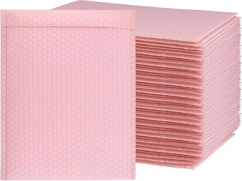 HOZEON 10 x 12 Inch Bubble Mailers 50 Pack - Waterproof Self Seal Padded Envelopes, Light Pink Shipping Bags for Books Clothes, Small Business Packaging in Saudi Arabia