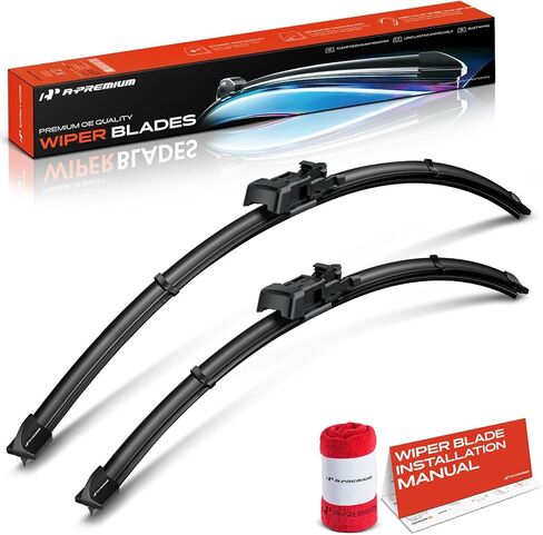 A-Premium 28" and 24" Windshield Wiper Blades Compatible with Chevrolet Cruze 2016 2017 2018 2019 - TLP Connector, with Wear Indicator & Towel, Left and Right (Pack of 2) in Saudi Arabia