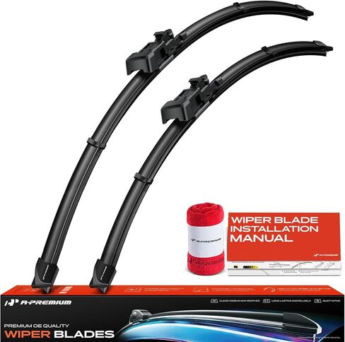 A-Premium 28" and 24" Windshield Wiper Blades Compatible with Chevrolet Cruze 2016 2017 2018 2019 - TLP Connector, with Wear Indicator & Towel, Left and Right (Pack of 2) in Saudi Arabia