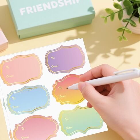Gold Foil Name Tags Stickers for Christmas,2x3 inch to and from Self Adhesive Gift Labels for Christmas Wedding Birthday Present Supplies,180 Pcs in Saudi Arabia